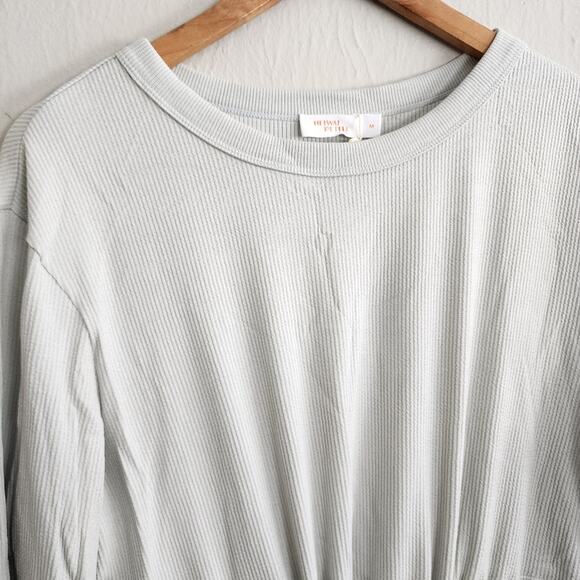 NEW Neiwai Ribbed Knit Drawstring Long Sleeve Dress Gray Violet - Picture 8 of 16